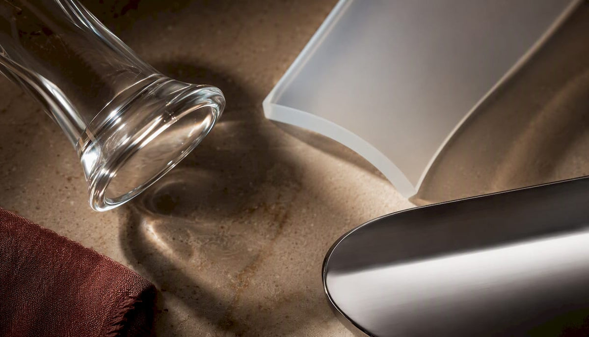 Body-safe material samples in editorial light