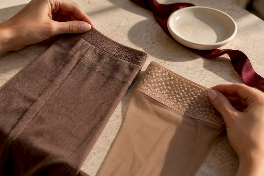Anonymous tights and stocking construction details