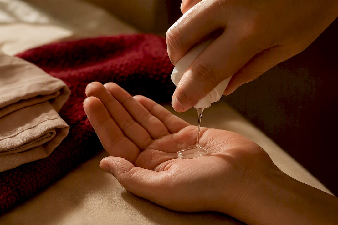 Hand dispensing a small amount of lubricant
