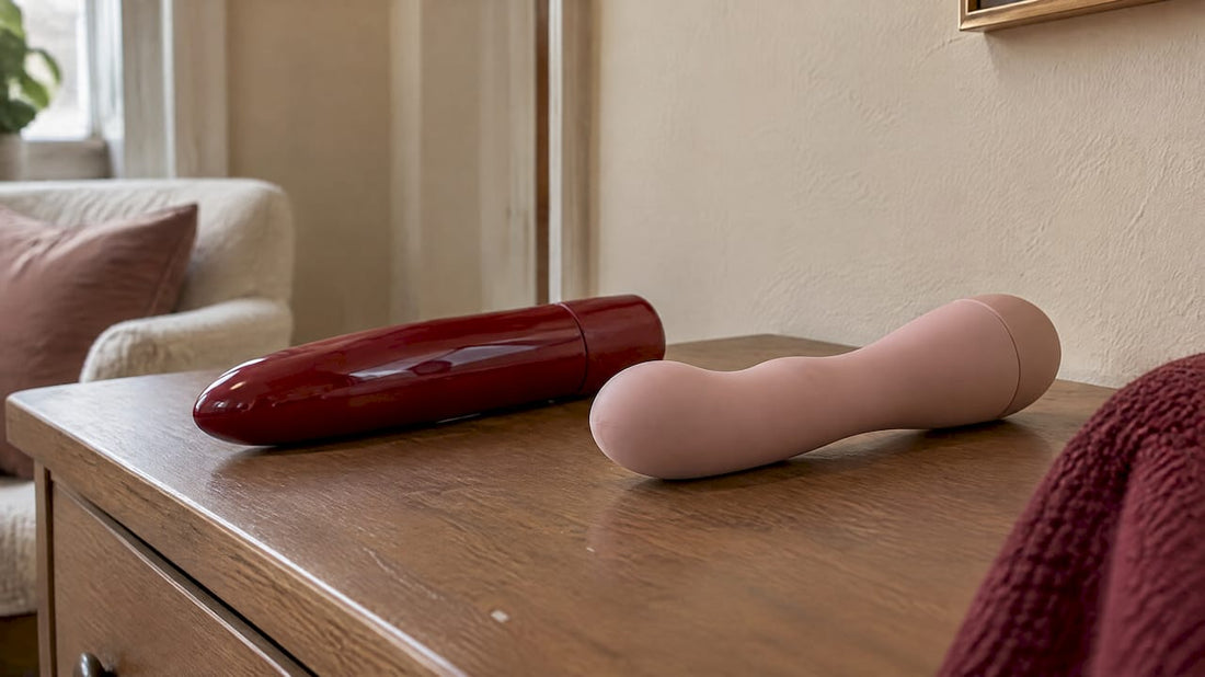 ABS and silicone intimate toys side by side