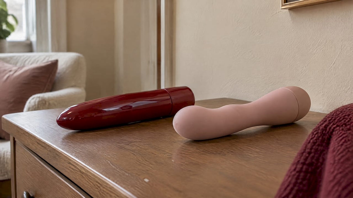 ABS and silicone intimate toys side by side