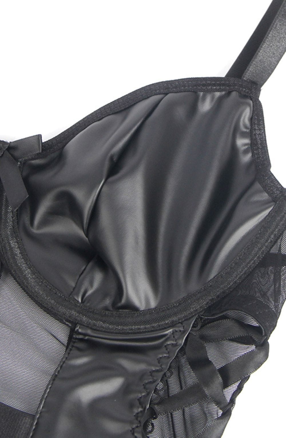 YesX YX890 Black Faux Leather Look & Mesh