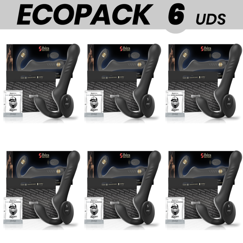 ECOPACK 6 UNITS - IBIZA REMOTE CONTROL STRAPLESS VIBRATOR UP & DOWN