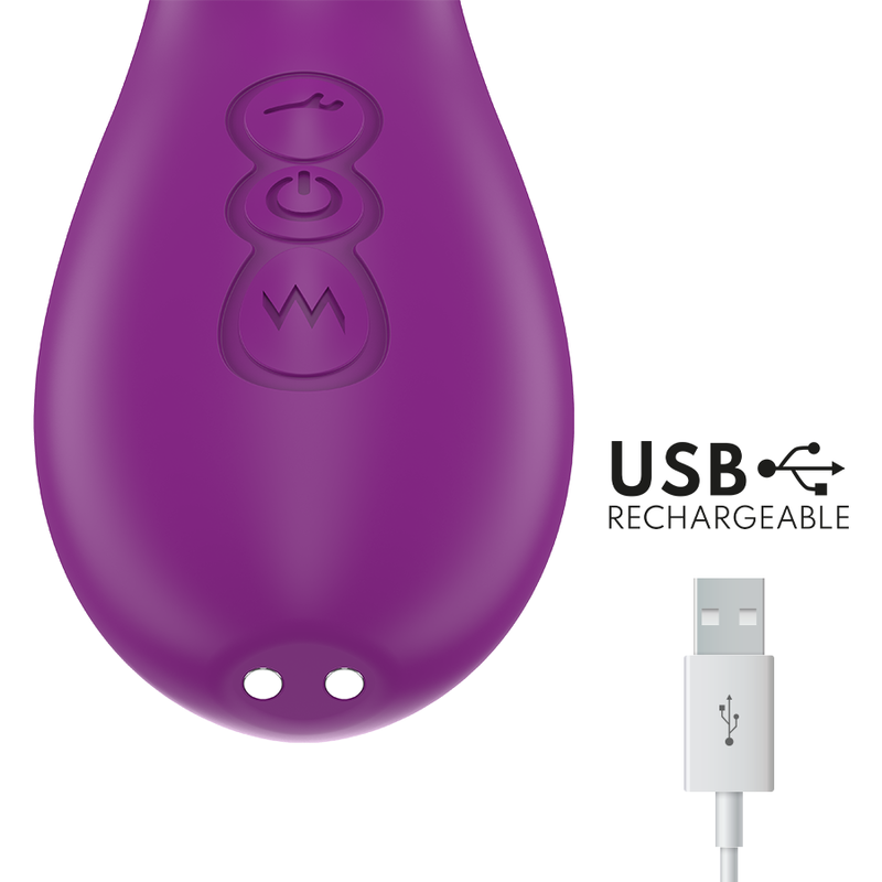INTENSE - ATENEO RECHARGEABLE MULTIFUNCTION VIBRATOR 7 VIBRATIONS WITH OSCILLATING TONGUE AND PURPLE SUCTION
