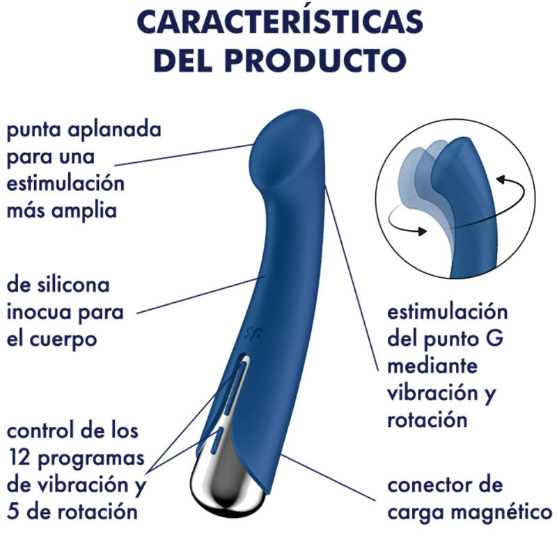 SATISFYER - SPINNING G-SPORT 1 ROTATOR VIBRATOR BLUE