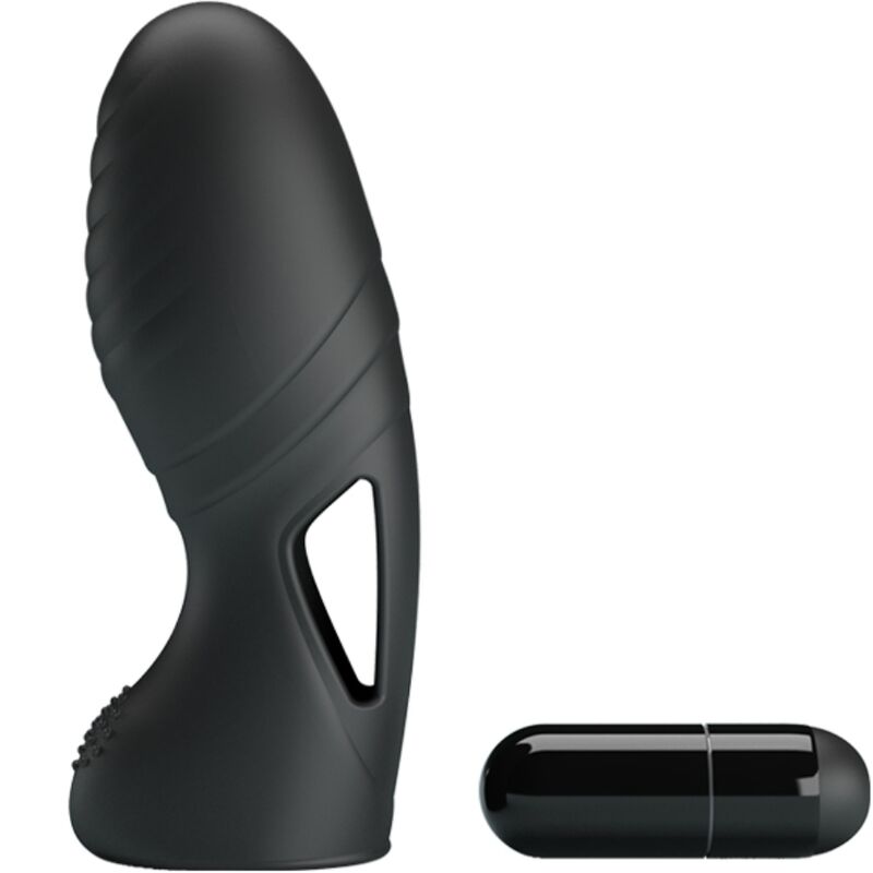 PRETTY LOVE - ALAN SILICONE FINGER VIBRATOR BLACK