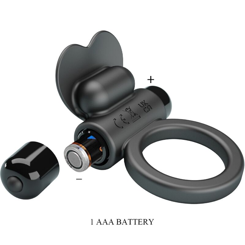 PRETTY LOVE - DEBONAIRE VIBRATING RING RABBIT 10 VIBRATIONS BLACK