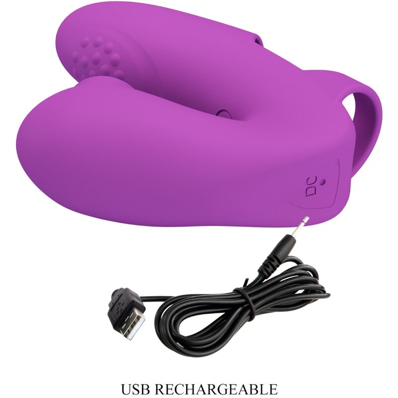 PRETTY LOVE - ATHENA FINGER VIBRATOR WITH CLITORIS STIMULATOR PURPLE