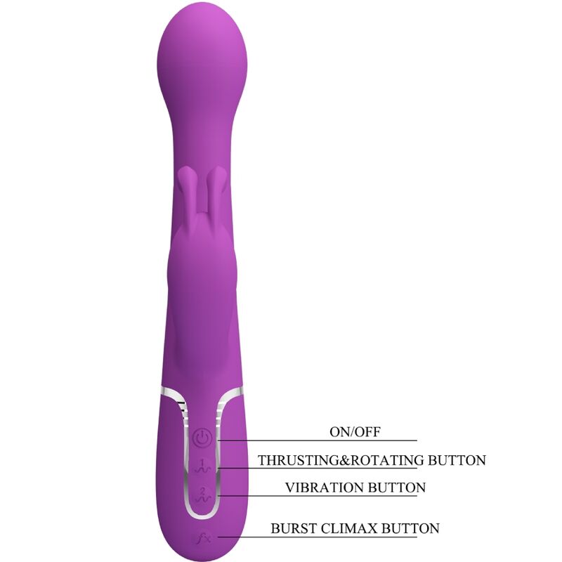 PRETTY LOVE - DEJON 3 IN 1 MULTIFUNCTION RABBIT VIBRATOR  PURPLE
