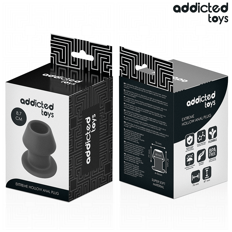 ADDICTED TOYS - EXTREME HOLLOW ANAL PLUG SILICONE SIZE M 8.7 CM