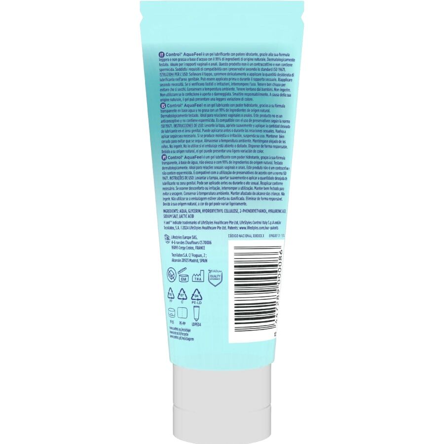 CONTROL - AQUAFEEL LUBRICANT WITH HYALURONIC ACID 80 ML