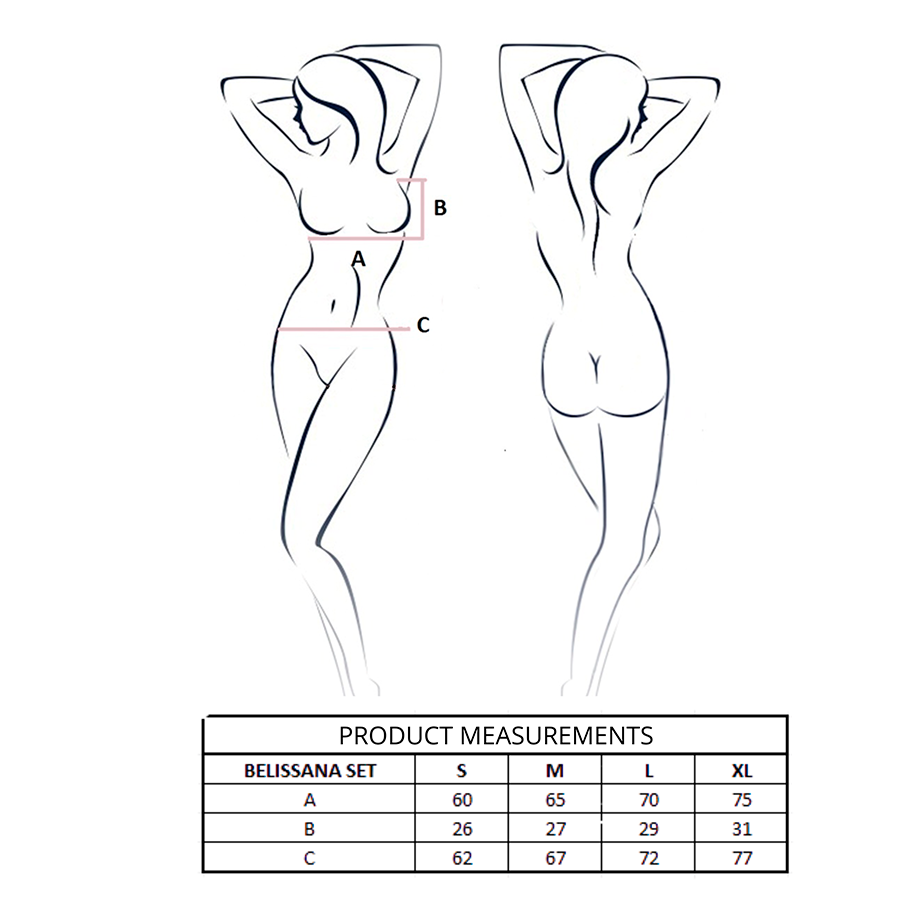 PASSION - BELISSANA BRA + THONG SET VIOLET S/M