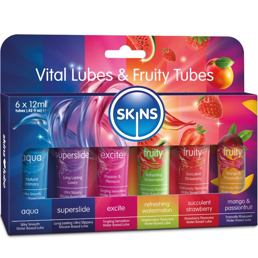 SKINS - VITAL & FRUITY LUBES KIT LUBRICANTS 6 x 12 ML