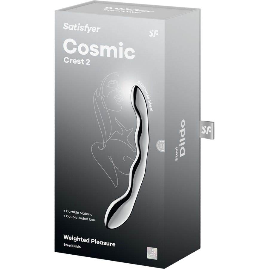 SATISFYER - COSMIC CREST 2 STAINLESS STEEL DOUBLE-ENDED DILDO