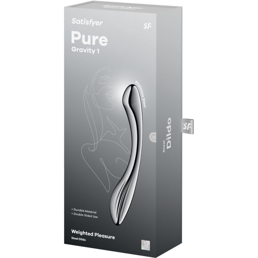 SATISFYER - PURE GRAVITY 1 STAINLESS STEEL DOUBLE-ENDED DILDO