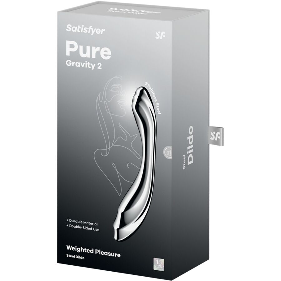 SATISFYER - PURE GRAVITY 2 STAINLESS STEEL DOUBLE-ENDED DILDO