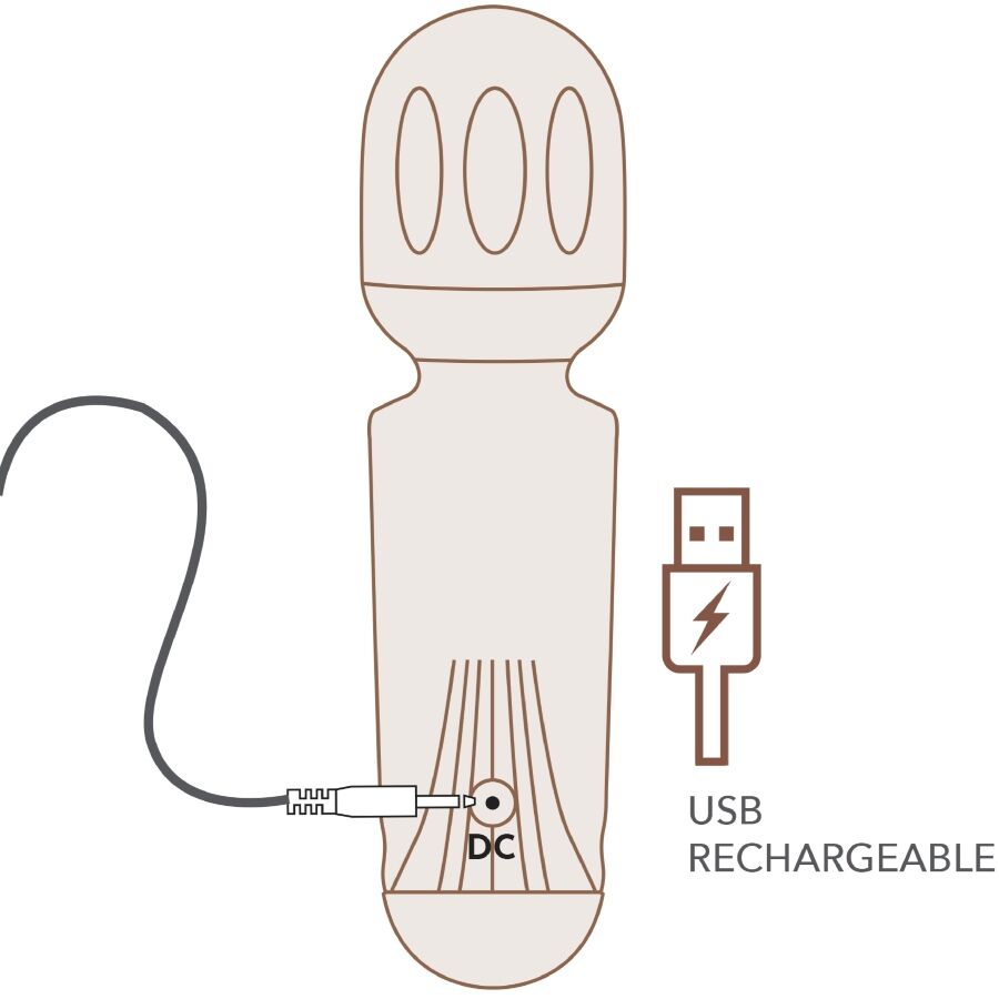 ROCKS-OFF - MINI RECHARGEABLE WAND 16 FUNCTIONS AZALEA RED