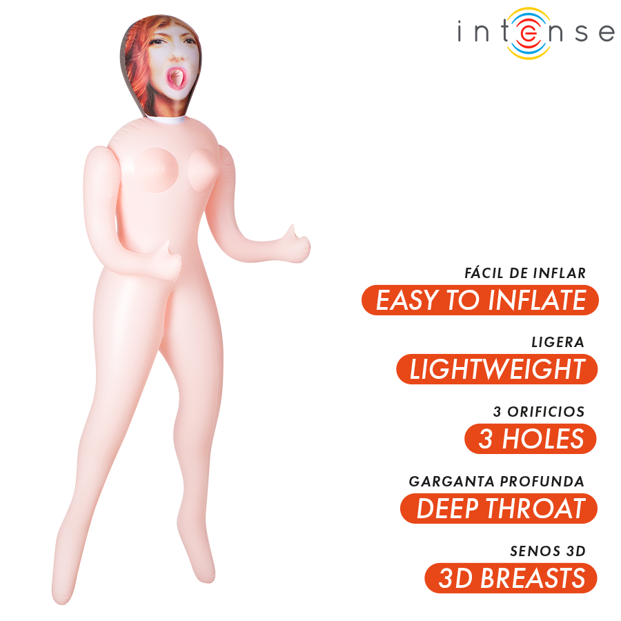 INTENSE DOLLS - SCARLETT INFLATABLE DOLL WITH THREE ORIFICES