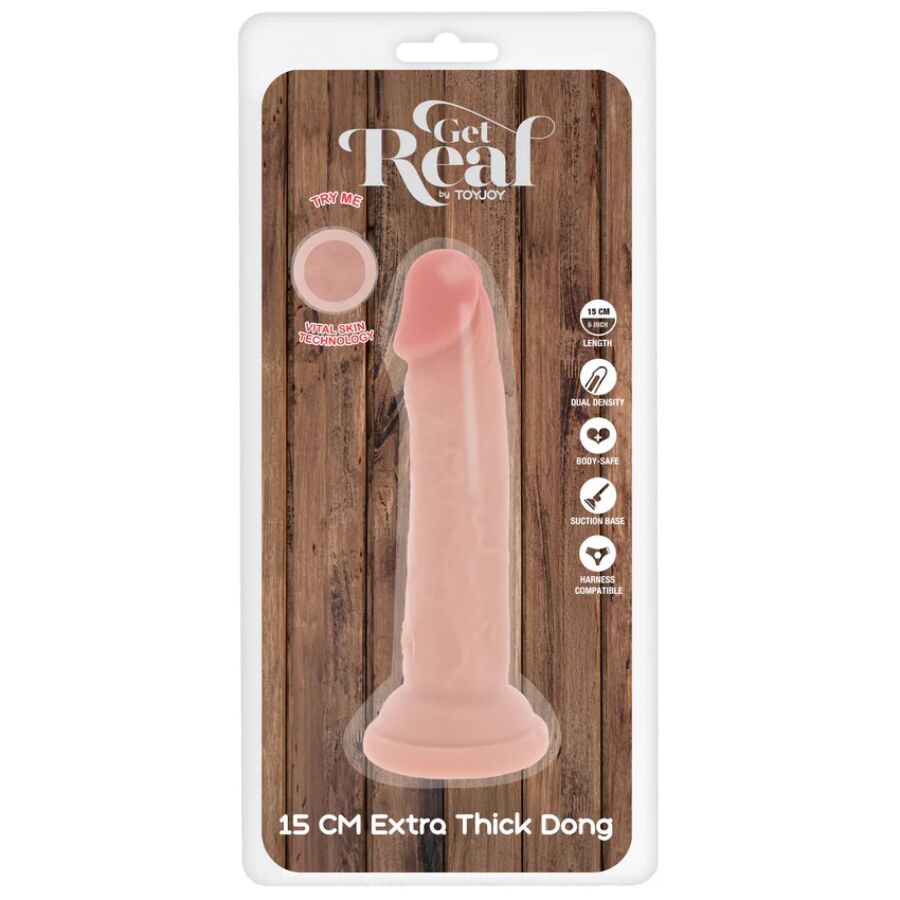 GET REAL - DELUXE THICK DOUBLE-DENSITY TPE DONG 15 CM