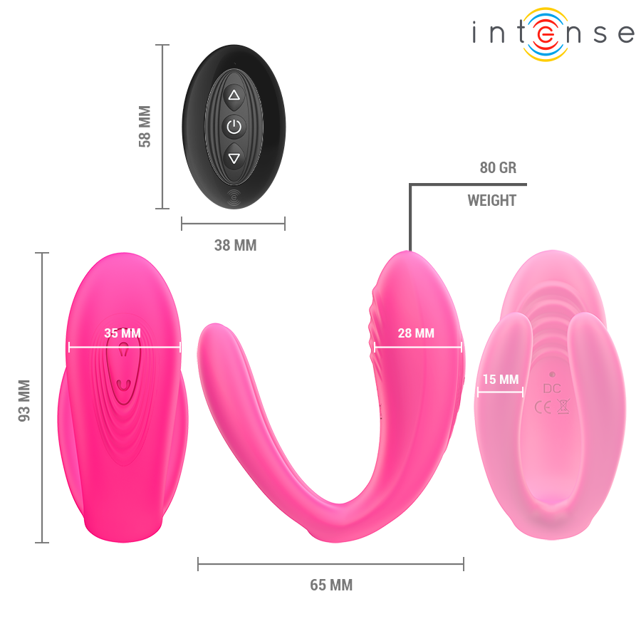 INTENSE - JULIA DOUBLE VIBRATOR CLAMP STIMULATOR REMOTE CONTROL