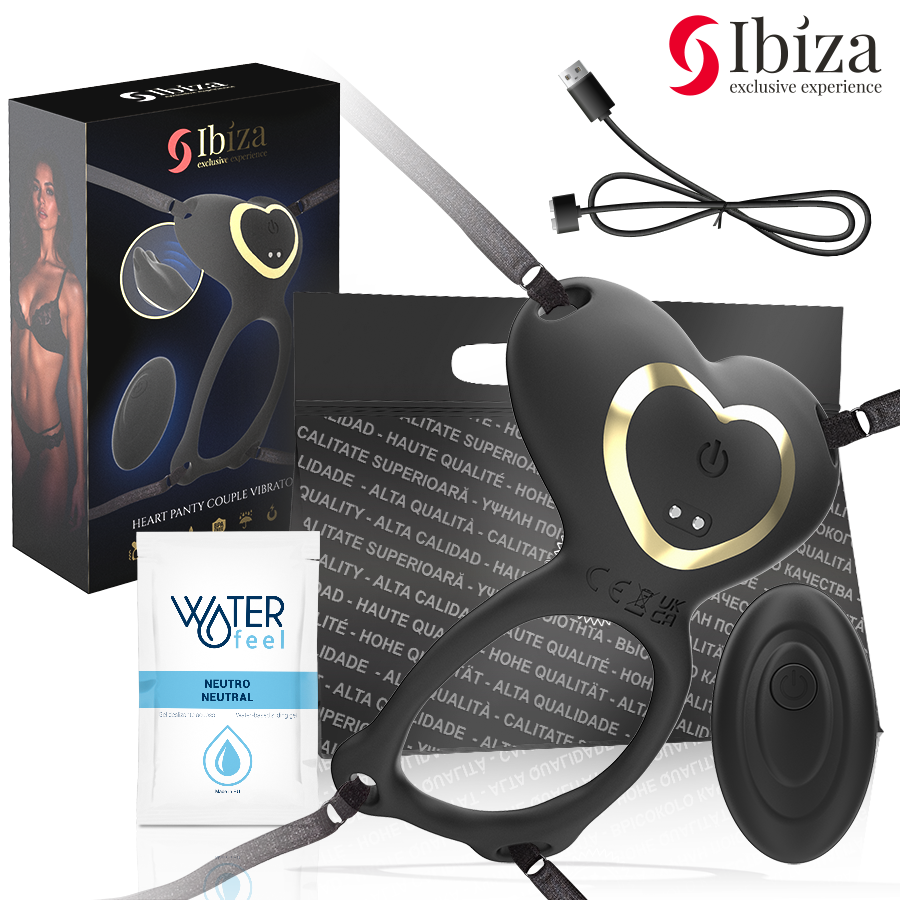 IBIZA - HEART PANTY COUPLE VIBRATOR REMOTE CONTROL